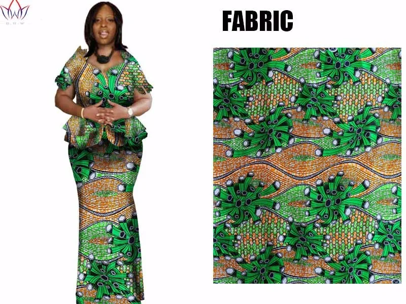 Весна женская одежда бренда африканских Vestido 6XL Воск традиционные африканские одежда 2 предмета для Для женщин юбка комплект brw WY1004