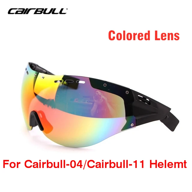 Colored lens Cairbull велосипедный шлем объектив Aero Road велосипедный шлем TT очки шлем магнитные линзы Желтый/цветной/серый/прозрачные очки - Цвет: Colored lens