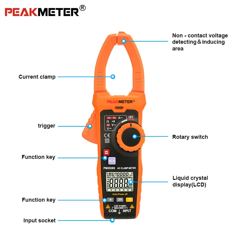 Цифровой мультиметр PEAKMETER PM2028S Smart 6000 отсчетов измеритель частоты LPF