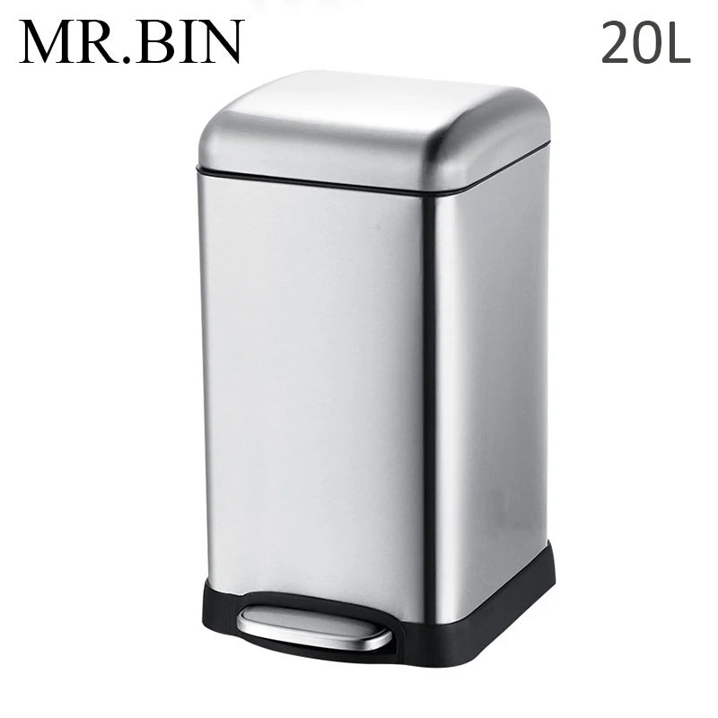 20L MR. BIN 12/20 л большая емкость Шаг Мусорный бак со съемным внутренним баком современный 410 нержавеющий стальной мусорный контейнер для кухни - Цвет: 20L
