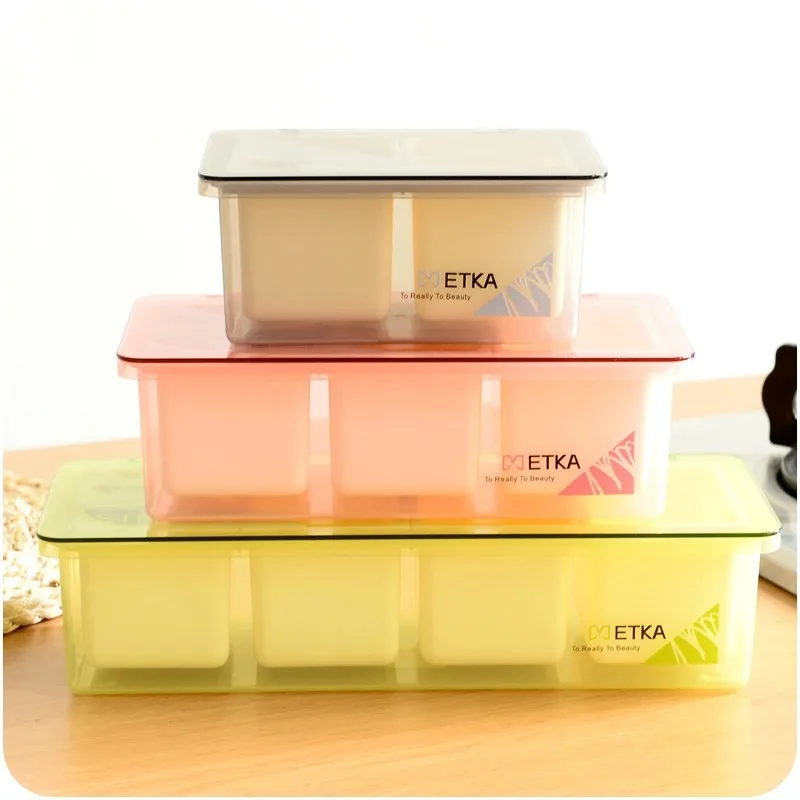 3 вида цветов Кухня ящик для хранения Организатор Пластик коробка с пряностями