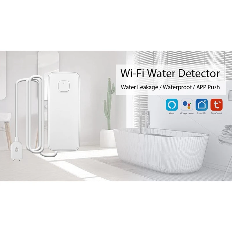 Wi Fi датчик утечки умный дом перерасход охранной сигнализации детектор воды Tuya