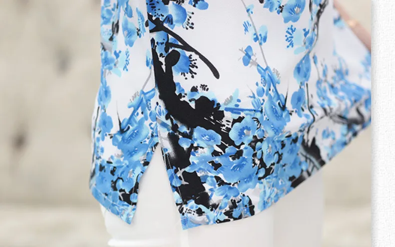 Chiffon blouses 2017 new women summer blouse shirt vintage floral Print casual tops blusa camisas chemise femme plus size 4XXXXL |