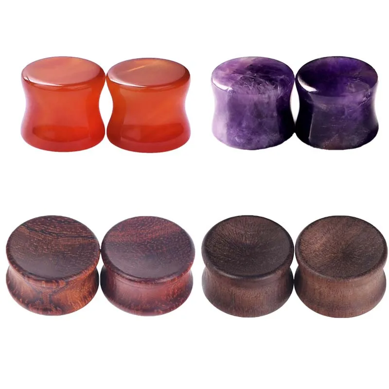 Твердых органических дерева ear plug плоти туннеля украшения для тела вспыхнула