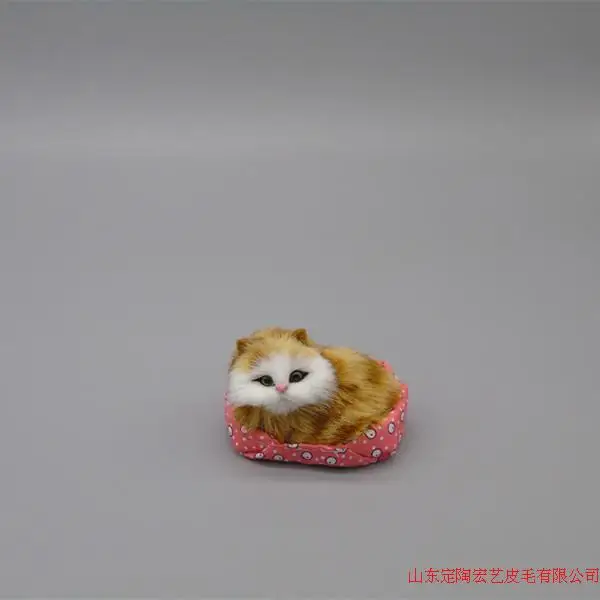 

Модель желтой кошки из полиэтилена и меха, забавный подарок, около 8,8 см x 5 см x 4 см