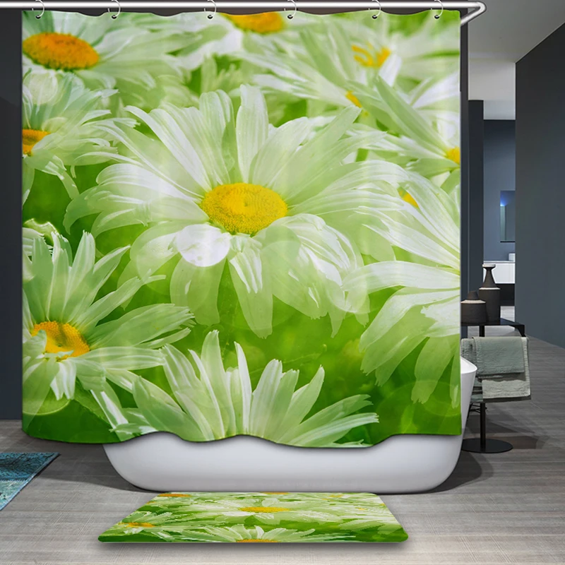 Polyester Fabric Shower Curtain Waterproof Home Bathroom Curtains Flowers orchid purple bath crutain for the bathroom | Дом и сад