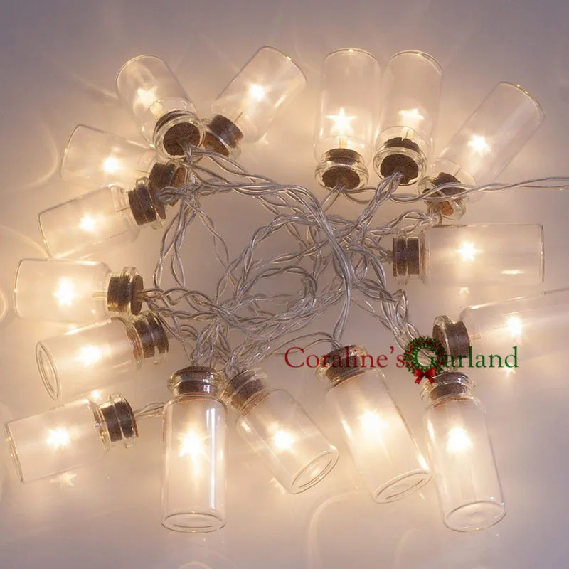 Новинка стеклянная банка мини битва светодиодный гирлянды с 20 батарейками для