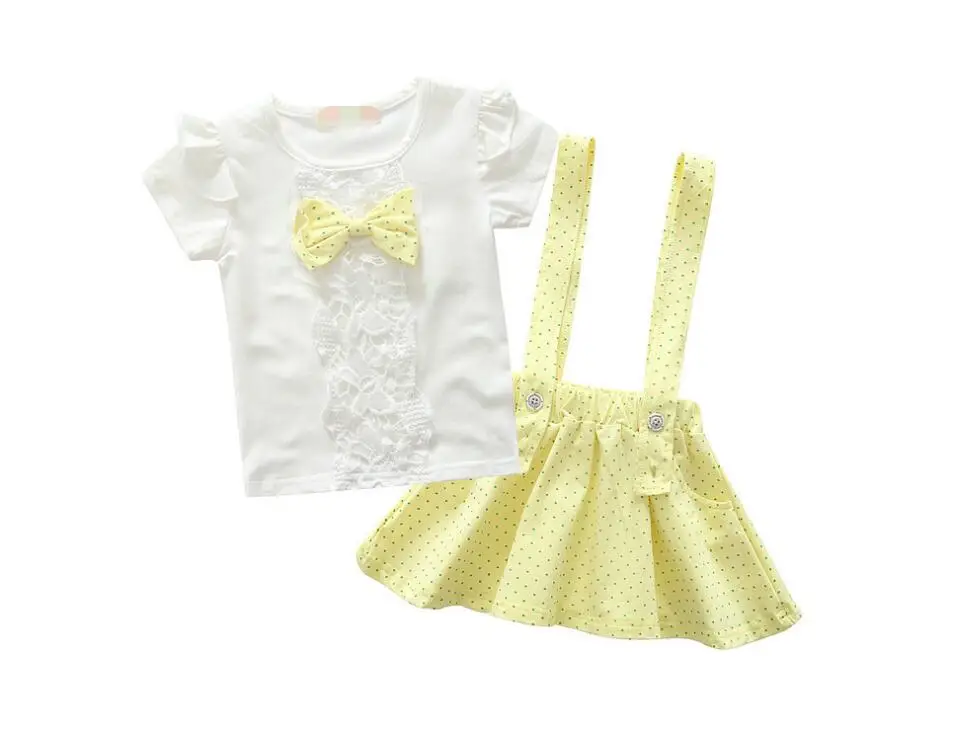 Коллекция 2019 года летние комплекты одежды для маленьких девочек костюм с платьем