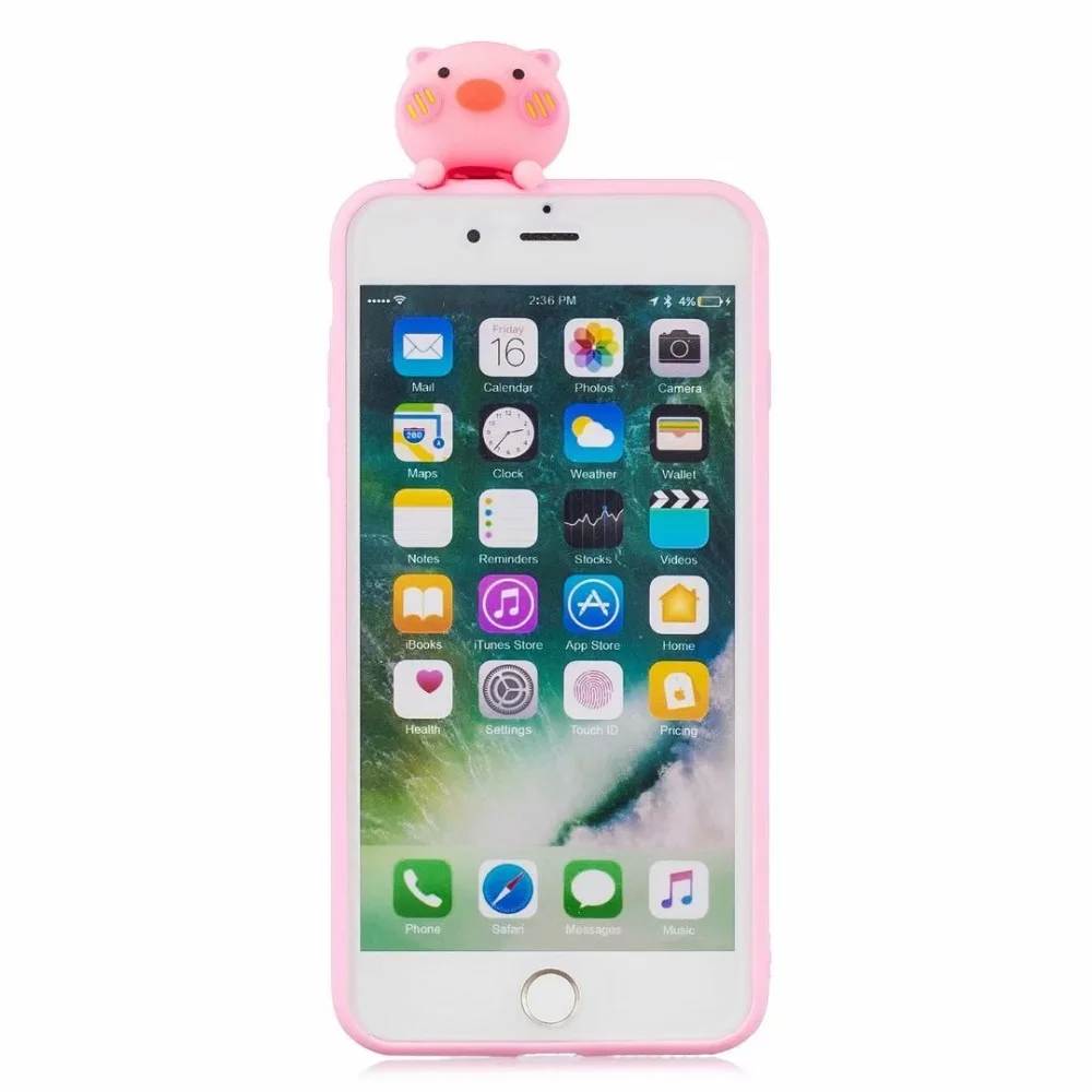 Мультфильм милая розовая свинка нос мягкий ТПУ чехол для iPhone 5 SE 5S 6 7 8 Plus X XS XR MAX