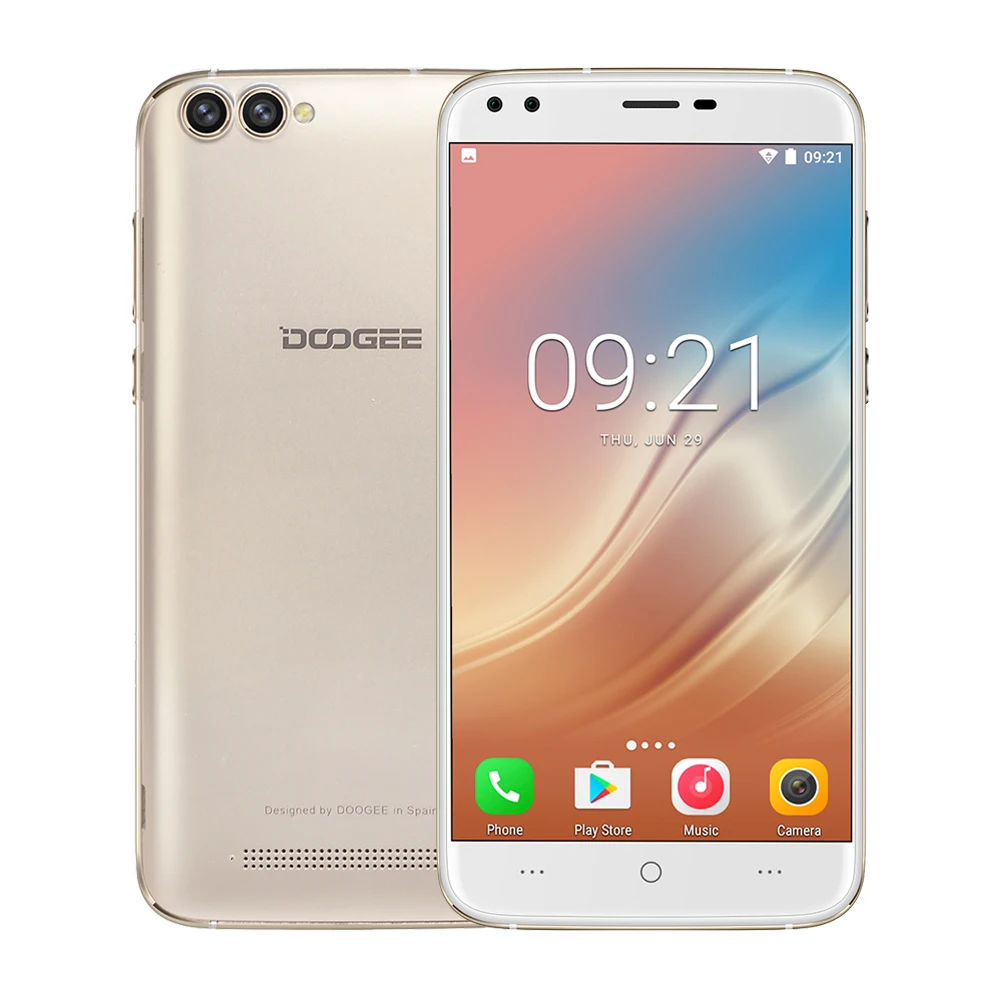 DOOGEE X30 Quad Камера 2x8 0 Мп + 2x5 Android 7 мобильный телефон 3360 мАч 5 ''HD MTK6580A 4 ядра 2 Гб