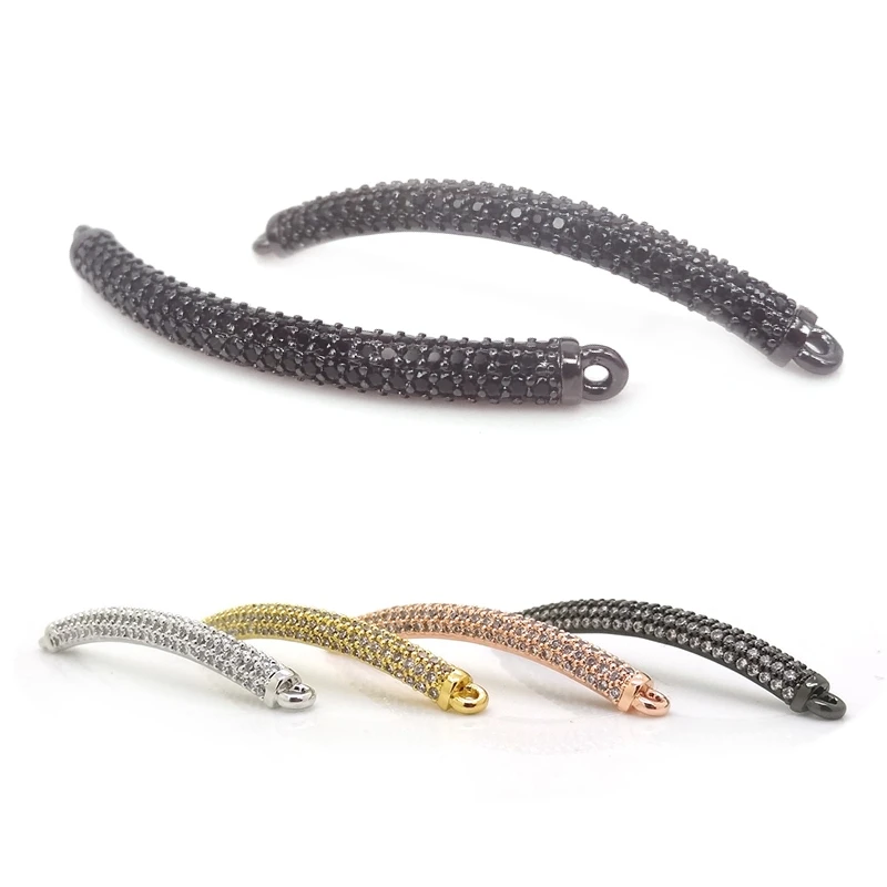 18K настоящая позолота & микро проложить ЦИРКОНИЕВЫЕ трубки локти соединители