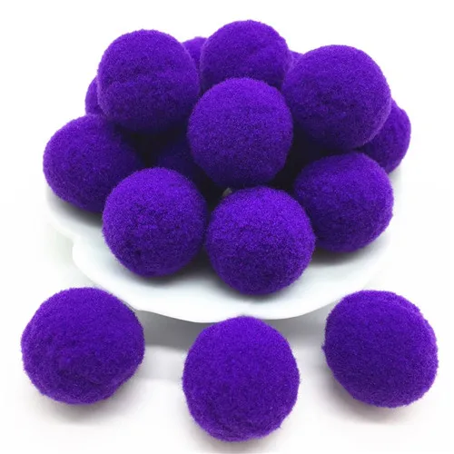 32 Dark purple 100 шт 25 мм пушистый мягкий шарик-помпон ручной работы детские игрушки свадебное украшение DIY помпоны фетровый шар для шитья на ткани товары для рукоделия - Цвет: 32 Dark purple