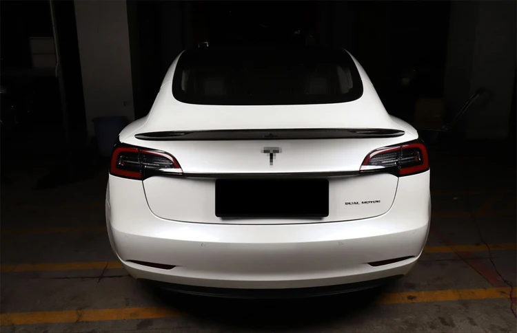 LUCKEASY автомобильный спойлер из углеродного волокна для багажника Tesla модель 3- настоящий спойлер из углеродного волокна для багажника крыло