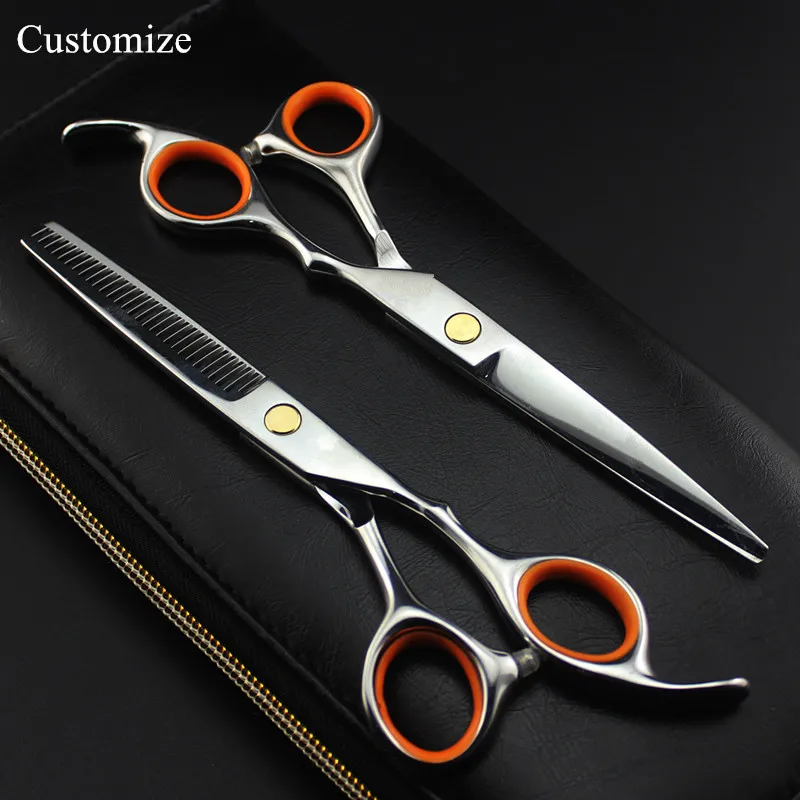

Customize logo japan steel 6'' cut hair salon scissors cutting barber makas hair scissor Thinning shears hairdressing scissors