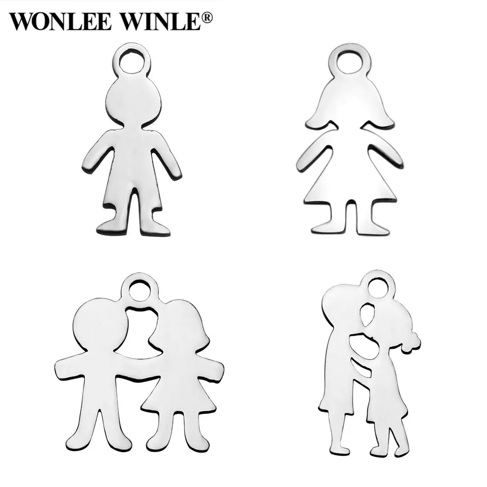 Wonlee Winle DIY полностью полированные шармы из нержавеющей стали 316l для мальчиков G