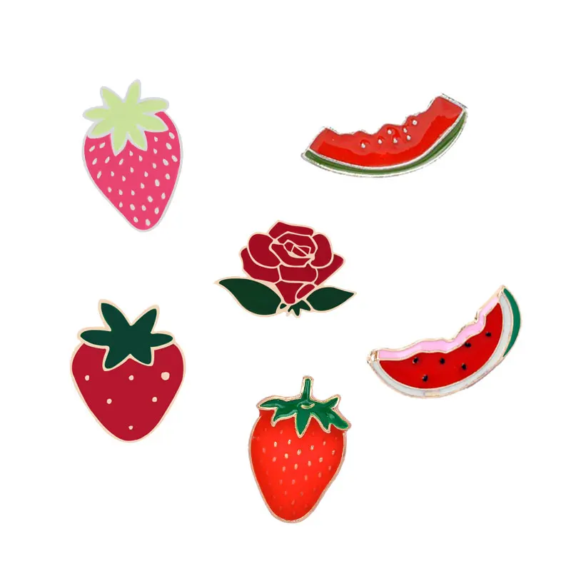 Симпатичные Красные Броши для женщин ювелирные изделия металлические