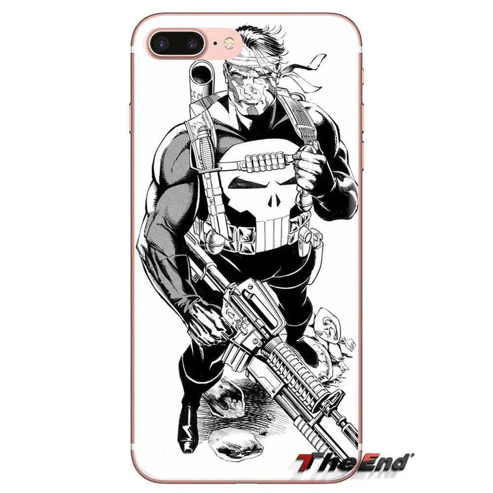 Мягкий чехол для телефона из ТПУ Marvel Punisher Frank Castle Huawei G7 G8 P7 P8 P9 P10 P20 P30 Lite Mini Pro P Smart Plus