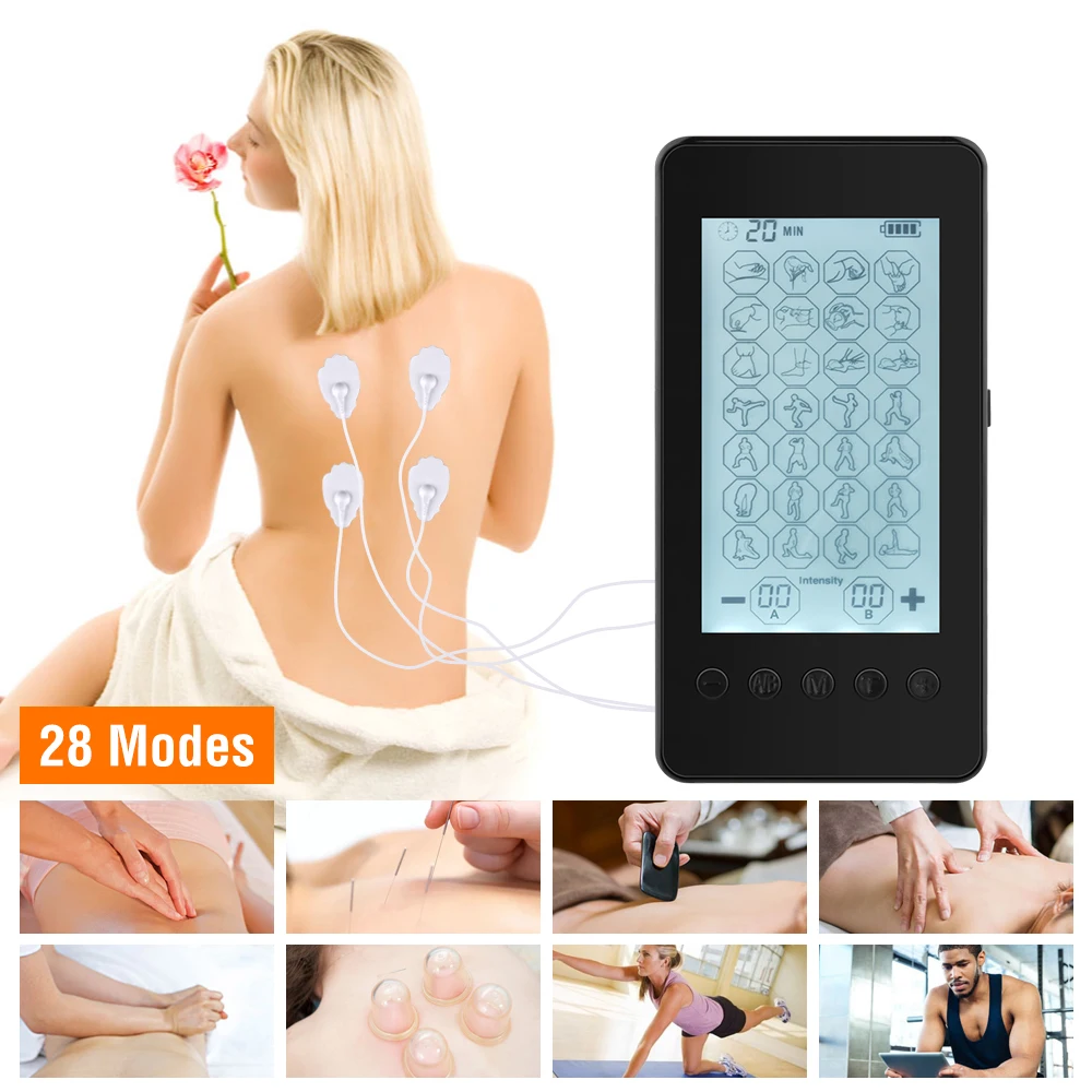 28 режимов Tens Fisioterapia цифровая меридианная физиотерапия инструмент низкочастотная Стимуляция Мышц Массажер для облегчения боли в теле