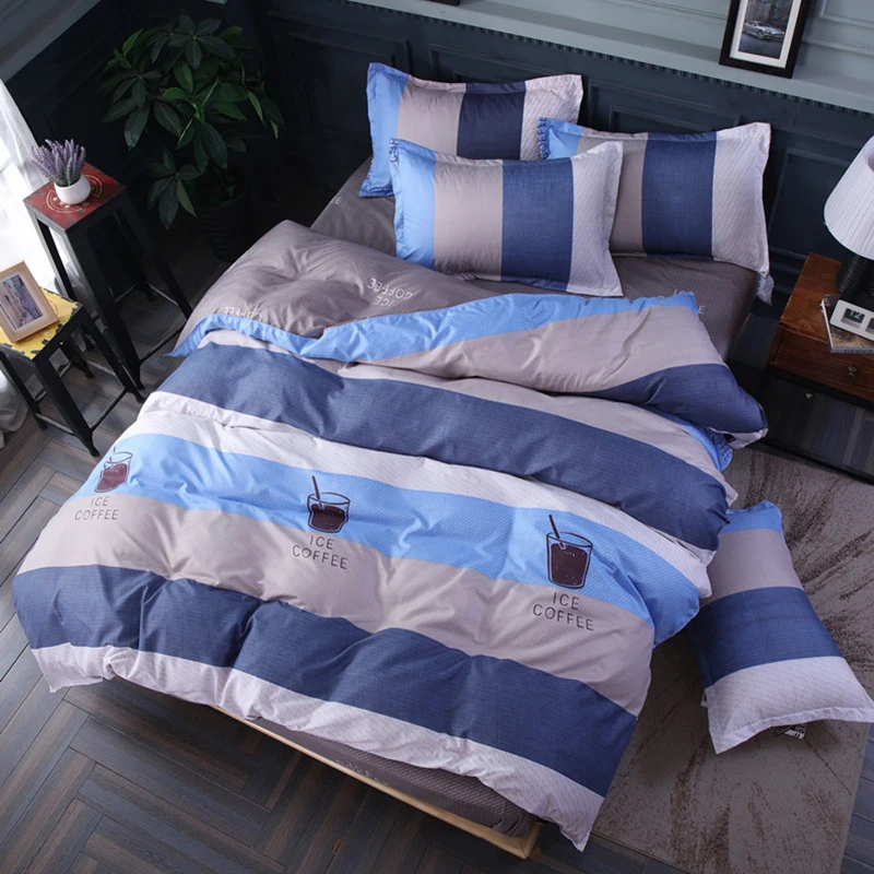 3/4 pcs Bedding Set Soft Cotton Bed Linens Kids Single Twin Full Double Queen King Size Duvet Cover Quilt Comforter Case 200x230 | Дом и сад