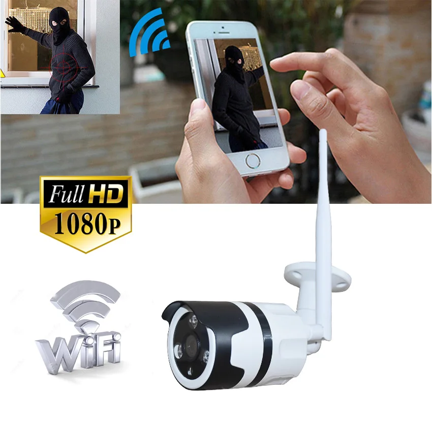 Zjuxin 1080P наружная камера WIFI Беспроводная ip-камера Поддержка Макс 128 ГБ TF карта HD 3,6 мм объектив Full HD 1080P CCTV CAM металлический корпус
