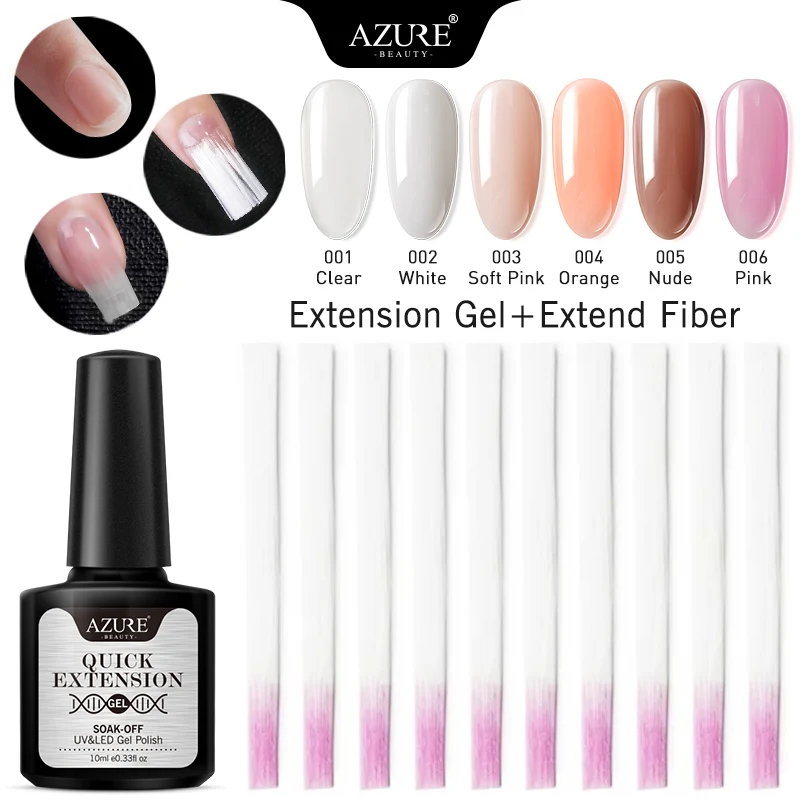 Лак для ногтей Azure Beauty светодиодный Гель лак с расширенным стеклом набор дизайна