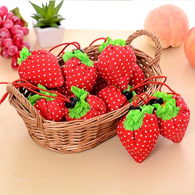 Women Shopping Bags 2019 Hot Creative Environmental Storage Bag Handbag Strawberry Foldable Reusable Grocery Nylon Eco Tote | Багаж и
