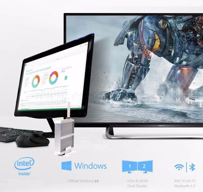 Hystou мини-ПК Intel Core i5 7200u i3 7100u 7th Gen Kaby Lake Windows 10 безвентиляторный мини-ПК 4K HTPC minipc Nuc HD graphics 620
