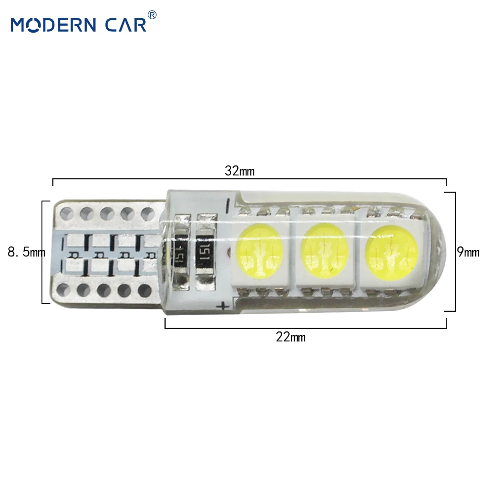 1 шт. современный автомобильный Стайлинг T10 светодиодный фонарь 194 W5W DC 12V 6SMD 5050