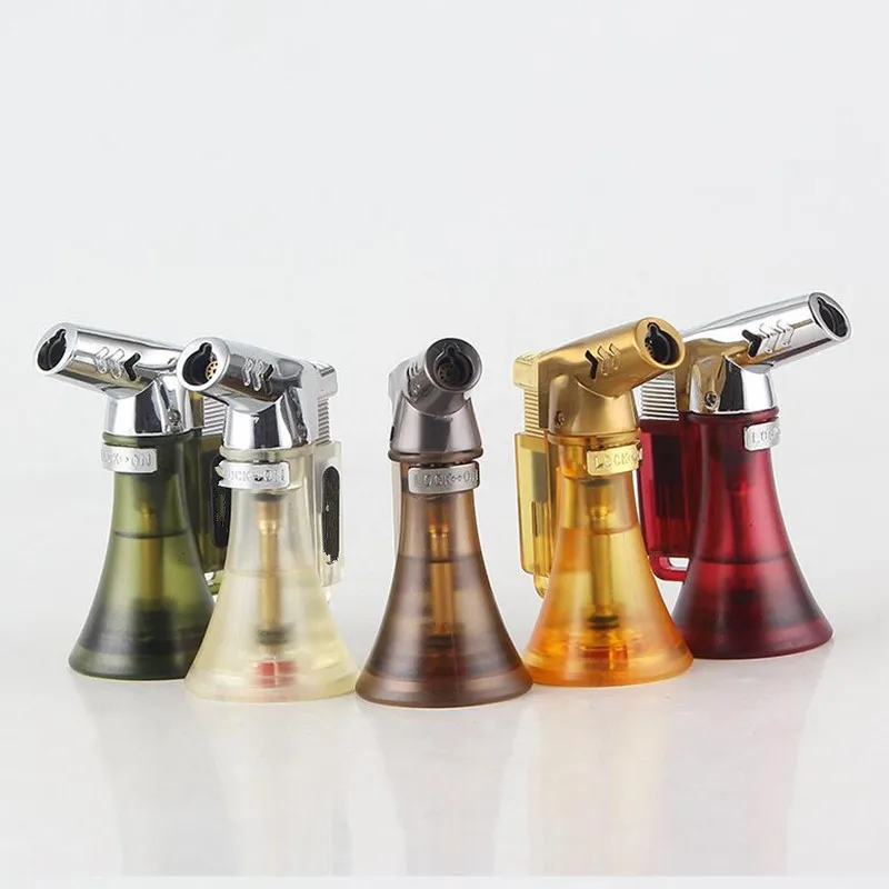 Random Color Windproof Jet Butane Torch Turbo High pressure direct Cigarette cigar pipe gas Lighter Accessories |