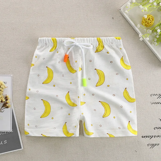 Banana Летние Шорты для девочек; Детские хлопковые пляжные шорты с принтом; детская одежда; шорты для мальчиков с принтом Фламинго; одежда для малышей; штаны - Цвет: Banana