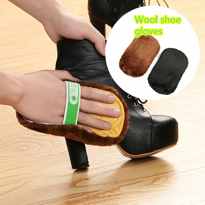 

Y165 многофункциональная 1 шт. мягкая плюшевая салфетка-рукавица для обуви щетка для чистки перчаток портфель средства по уходу за обувью кож...