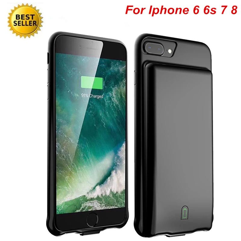 Чехол для Iphone 7, мягкий, умный, для Iphone 6S, 7, 8, чехол для зарядки, 4500 мА/ч, аудиовыход, чехол для Iphone 6, чехол для аккумулятора