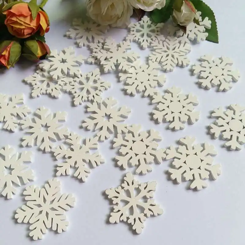 Деревянные швейные кнопки для скрапбукинга 30 шт. Рождественская Снежинка