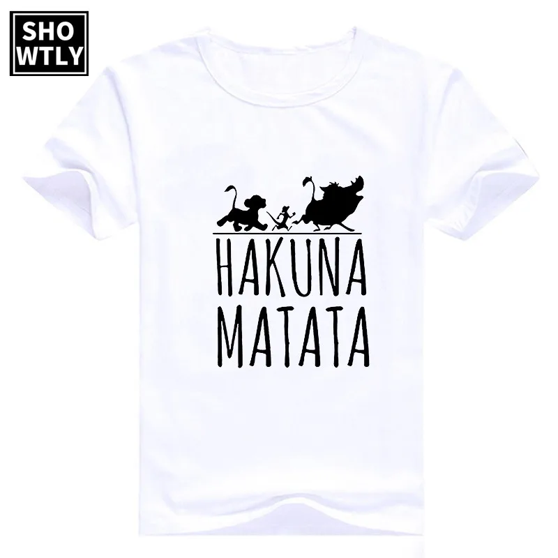 Showtly Hakuna Matata Women Harajuku Ullzang the lion king T-shirt Femme Homme Summer Tshirt Fashion Top Tee Female T Shirt