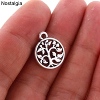nostalgia 20pcs tree of life charms wicca fashion metal flowers pendants jewelry making 1515mm