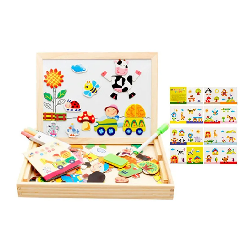 Детские Магнитные деревянные настольные обучающие доски для письма малышей