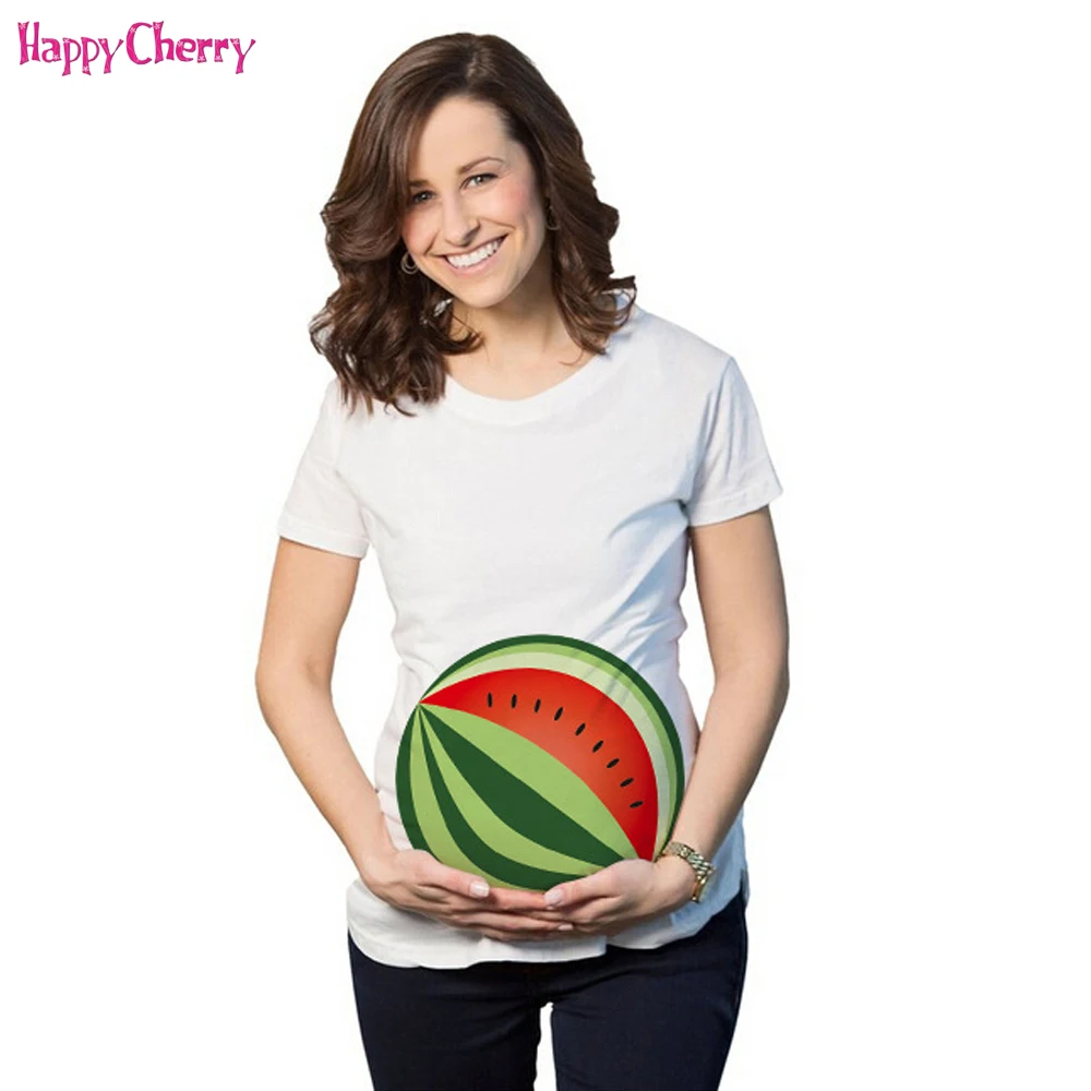 Happy Cherry футболки для беременных Забавные Рубашки Милая рубашка хлопковая
