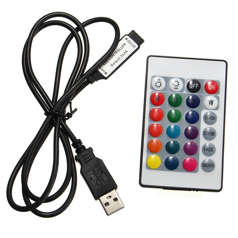 5V 5050 60SMD/M RGB Светодиодные полосы света бар ТВ ПОДСВЕТКА комплект + USB пульт