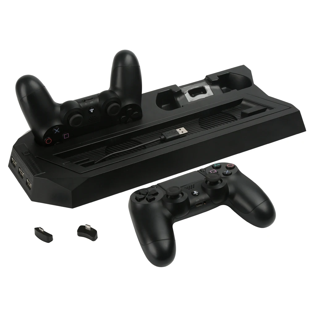 PS4 Slim/PRO 2 в 1 вертикальная подставка с двойной зарядной док-станцией Joypad и 3 концентратор порта 4 крышки для sony playstation 4 PS4