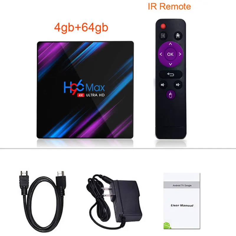 Новейший Android 9,0 ТВ приставка H96 Max RK3318 Четырехъядерный 4 ГБ ОЗУ 32 Гб ПЗУ USB3.0 Смарт-приставка 2,4G wifi 4K медиаплеер PK T9 - Цвет: 4GB 64GB TV BOX 9.0