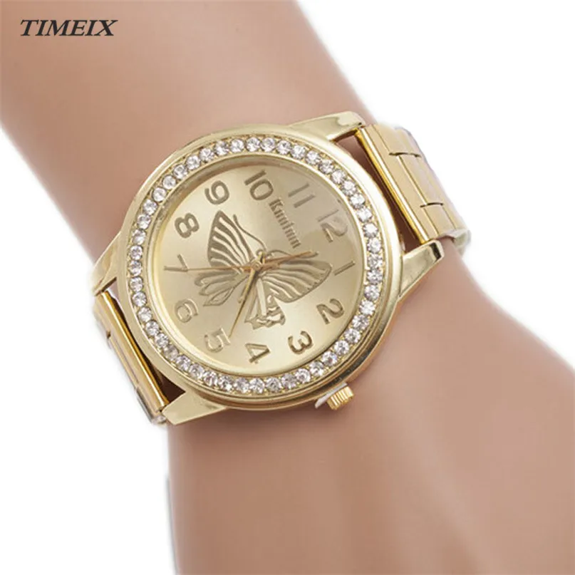Женские часы 2017 Новые Спортивные кварцевые наручные с рисунком бабочки большой