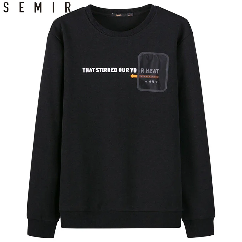 SEMIR толстовки для мужчин с круглым вырезом свитеррубашка уличная одежда длинным