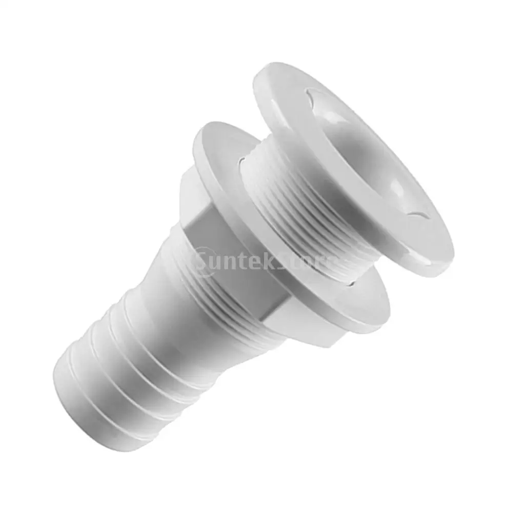 

5/8 3/4 1" 1-1/2 1-1/4 Inch Nylon Plastic White Thru-Hull Bilge Pump and Aerator Hose Fitting for Boats Yacht