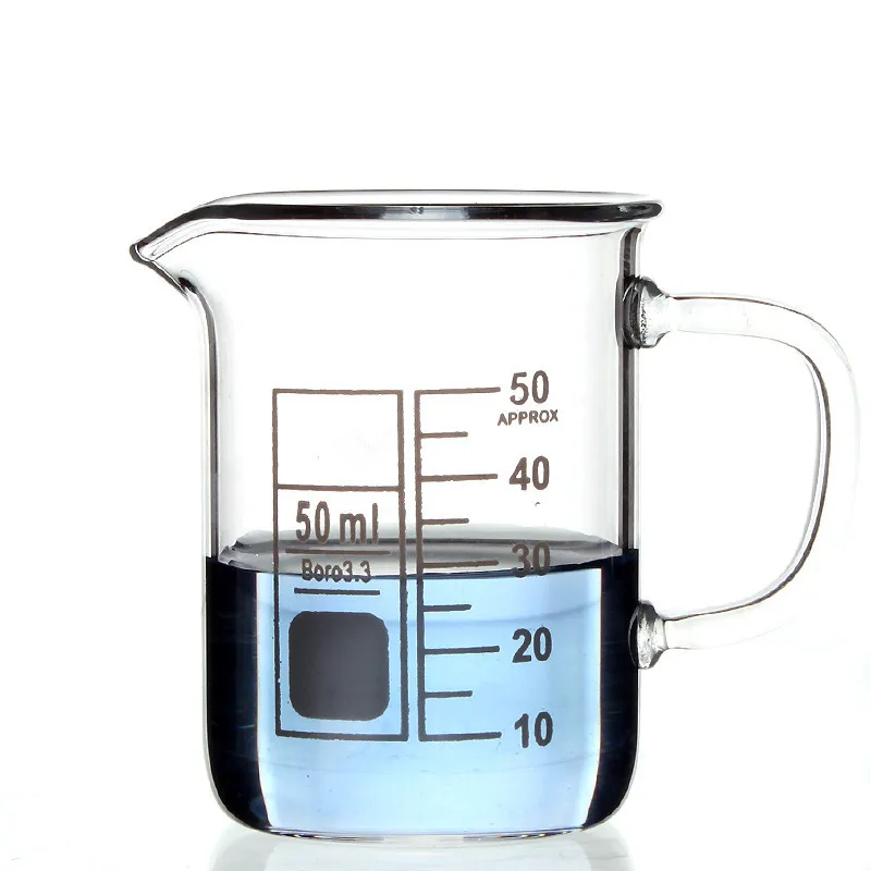 Стакан стеклянный с ручкой 50 мл 3 боросиликатное стекло|glass beaker|beaker mugslab supplies |