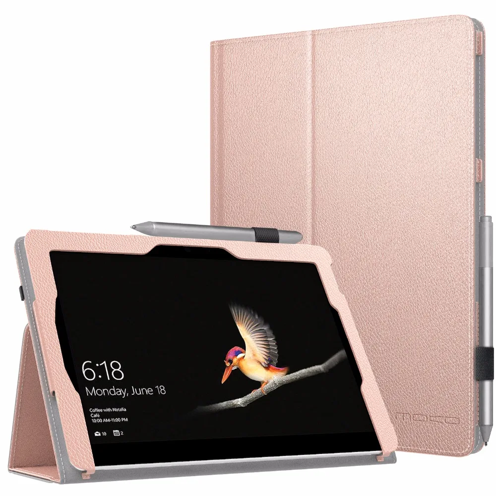 Чехол для нового microsoft Surface Go, тонкий складной чехол-книжка с подставкой, с держателем для карандашей, совместимым с типом клавиатуры