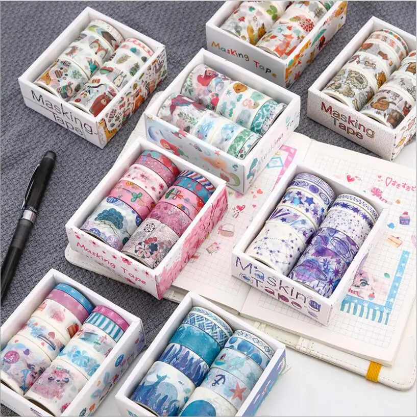 10 шт./лот Милая бумажная Маскировочная лента с рисунком морского Кита Набор