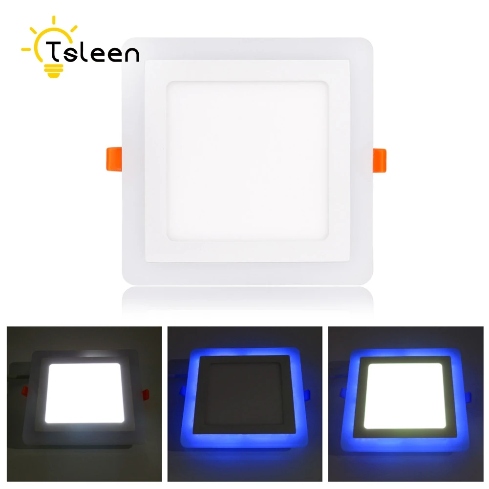 Tsleen 3W/6 W/12 W светодиодный панпанельный светильник, тонкий встраиваемый потолочный светильник, Круглый квадратный белый+ красочный RGB светильник