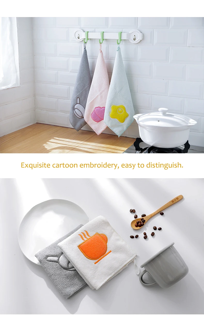 3 предмета из тонкого волокна впитывающее кухонное полотенце для посуды