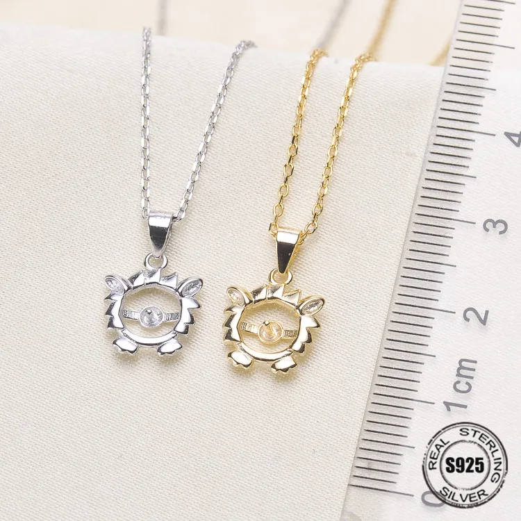 

Necklace Pendant Findings S925 Sterling Silver Necklace Chain Settings Jewelry Parts Fittings Jewelry Making Charm Accessories