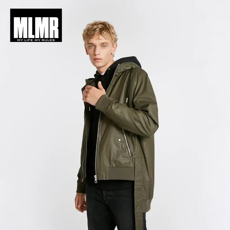 Куртка MLMR мужская с капюшоном и шнурком верхняя одежда пальто уличная надписью